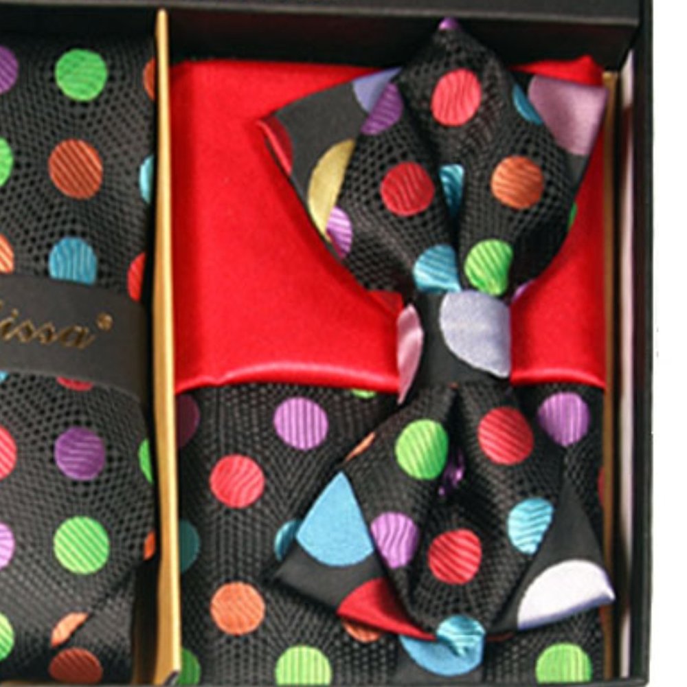Daniel Ellissa Polkadot Bow & Neck Tie 6 Set - Picture 4 of 6